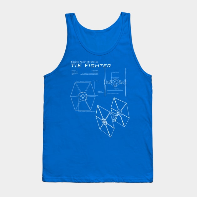 TIE Fighter Blueprints Tank Top by patrickkingart